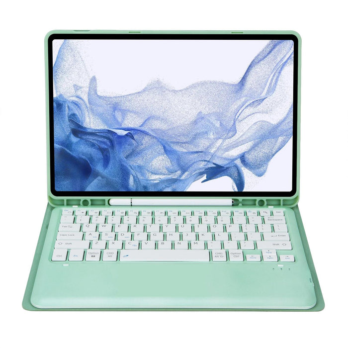 T800B Pen Slot Detachable Bluetooth Keyboard Leather Tablet Case For Samsung Galaxy Tab S8+ / S7+ / S7 Fe