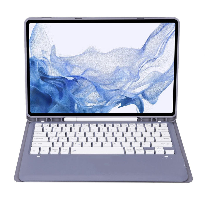T800B Pen Slot Detachable Bluetooth Keyboard Leather Tablet Case For Samsung Galaxy Tab S8+ / S7+ / S7 Fe