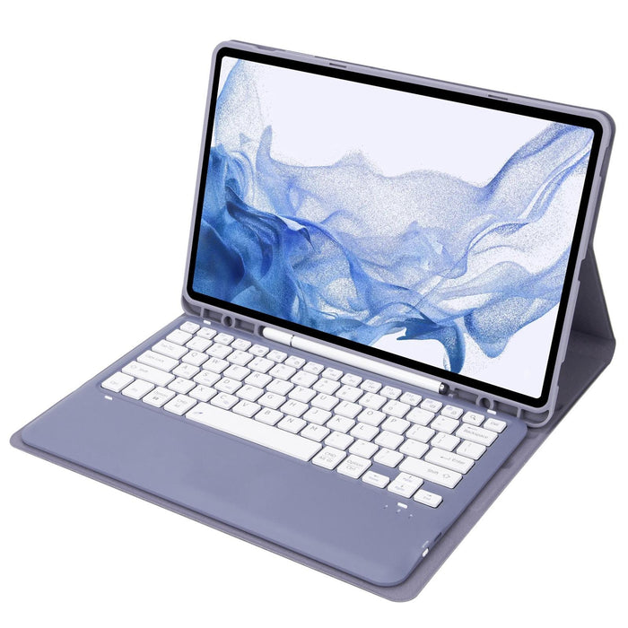 T800B Pen Slot Detachable Bluetooth Keyboard Leather Tablet Case For Samsung Galaxy Tab S8+ / S7+ / S7 Fe