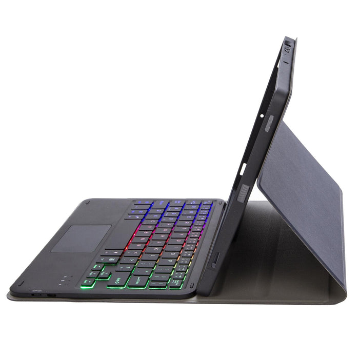 A610B-As Lambskin Texture Backlight Bluetooth Keyboard Leather Tablet Case