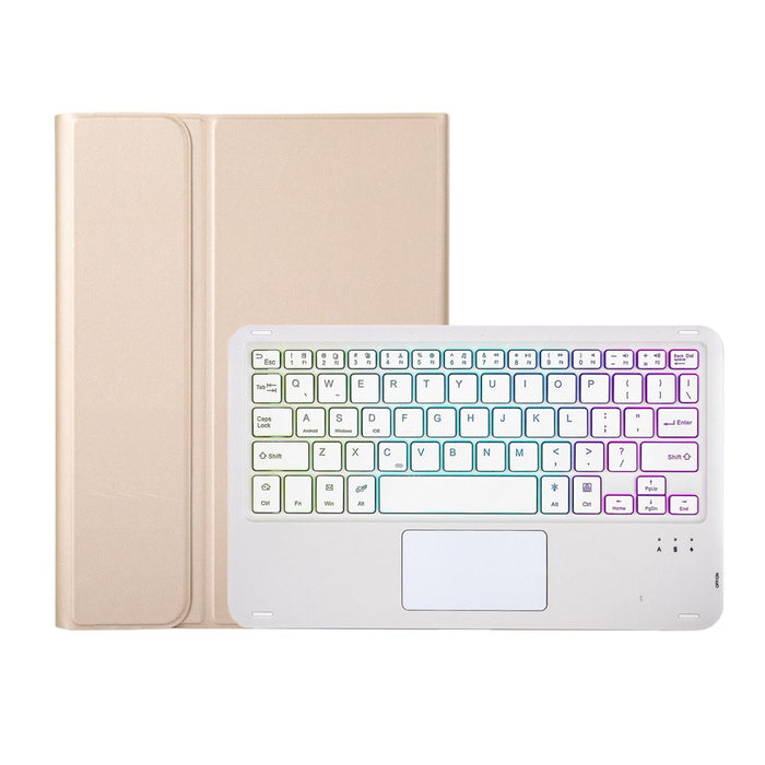 A610B-As Lambskin Texture Backlight Bluetooth Keyboard Leather Tablet Case