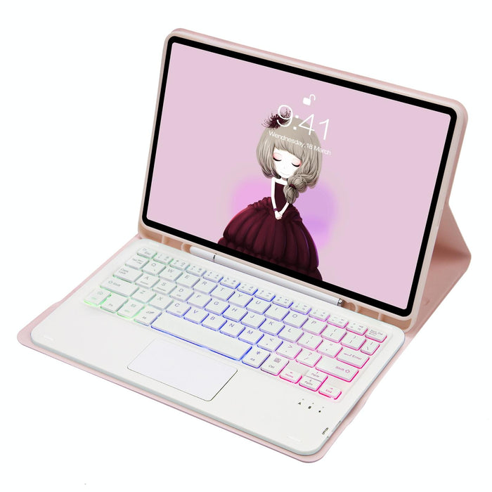 Candy Colour Backlight Bluetooth Keyboard Leather Tablet Case