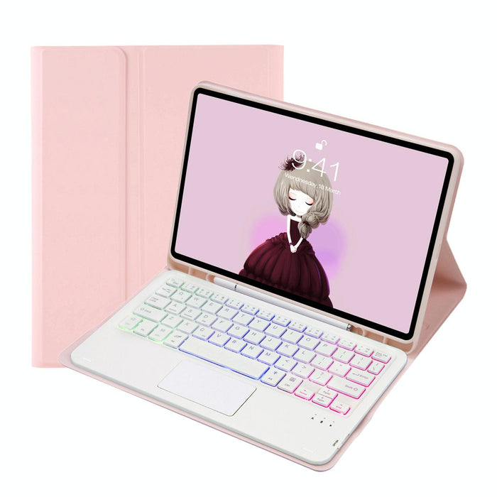 Candy Colour Backlight Bluetooth Keyboard Leather Tablet Case