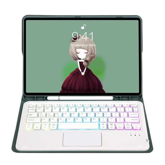 Candy Colour Backlight Bluetooth Keyboard Leather Tablet Case