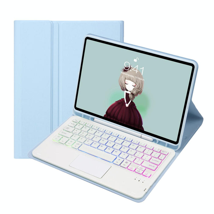 Candy Colour Backlight Bluetooth Keyboard Leather Tablet Case