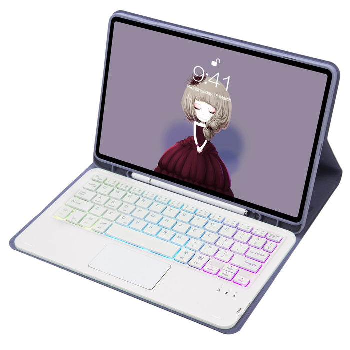 Candy Colour Backlight Bluetooth Keyboard Leather Tablet Case