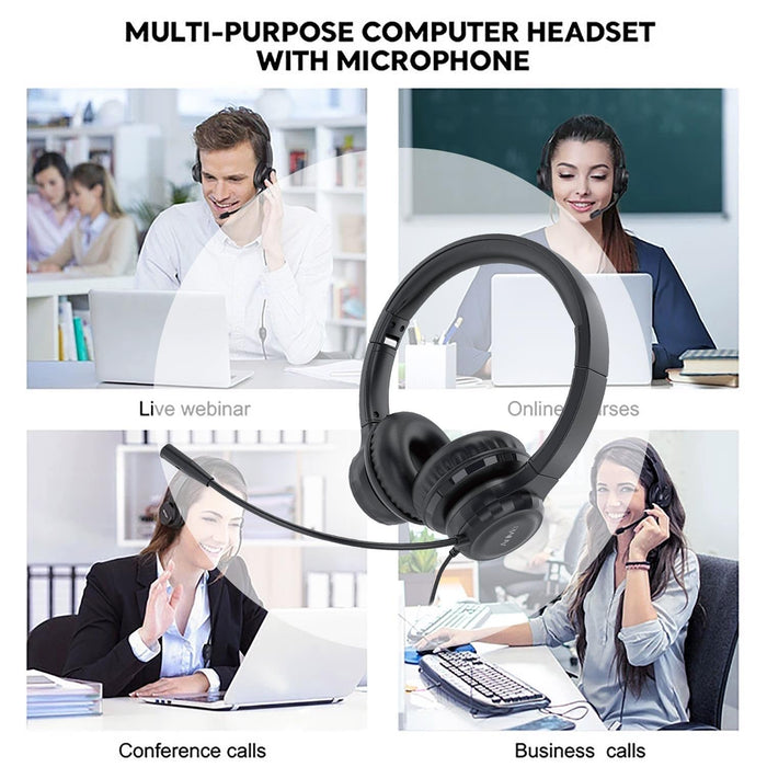 3.5Mm Wired Headset With Mic Black