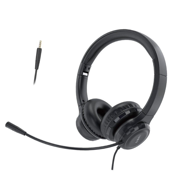 3.5Mm Wired Headset With Mic Black