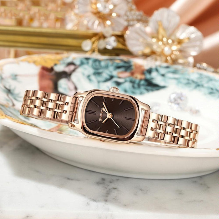 1104 Mini Dial Waterproof Women Quartz Watch Steel Band