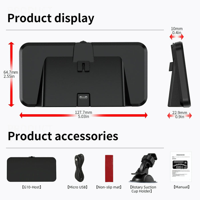 5.5 Inch Car Hud Gps Speedometer Odometer Projector