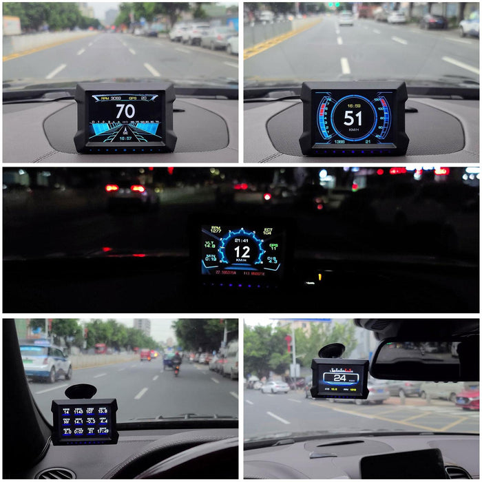 3.5 Inch Car Hud Gps Obd2 Dual System Projector