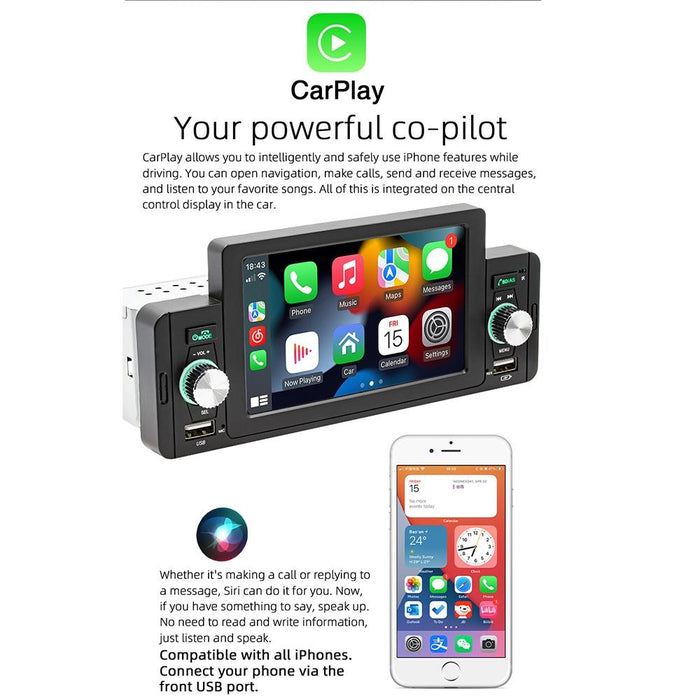 5 Inch Car Bluetooth Mp5 Inch Player - Phone Mirror Link Steering Wheel Control