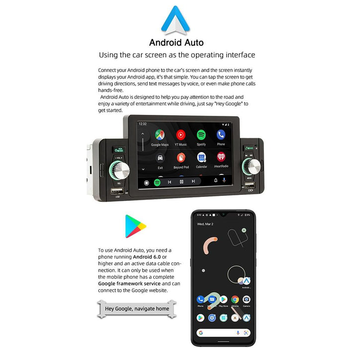 5 Inch Car Bluetooth Mp5 Inch Player - Phone Mirror Link Steering Wheel Control