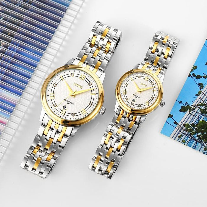 9272 Stainless Steel Buckle Strap Waterproof Quartz Watch Man