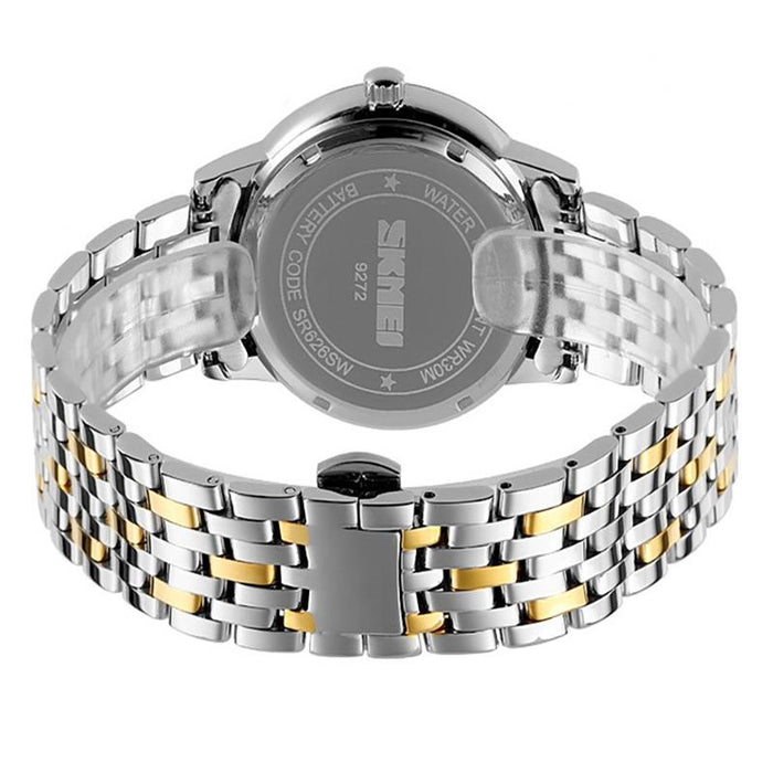 9272 Stainless Steel Buckle Strap Waterproof Quartz Watch Women
