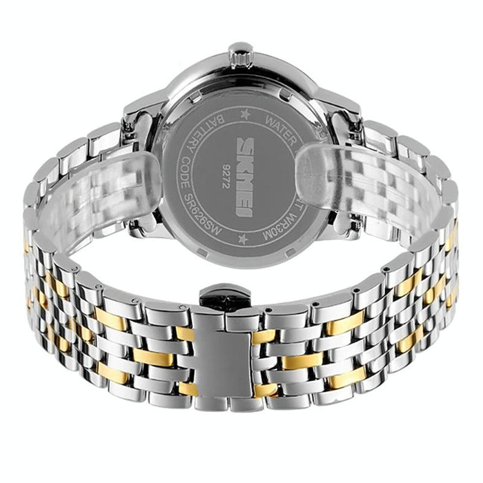 9272 Stainless Steel Buckle Strap Waterproof Quartz Watch Women