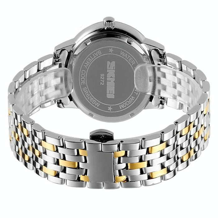9272 Stainless Steel Buckle Strap Waterproof Quartz Watch Women