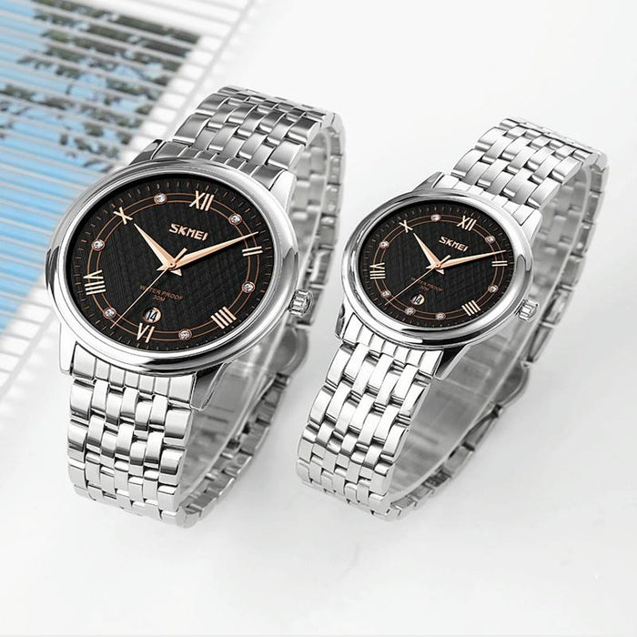 9272 Stainless Steel Buckle Strap Waterproof Quartz Watch Women