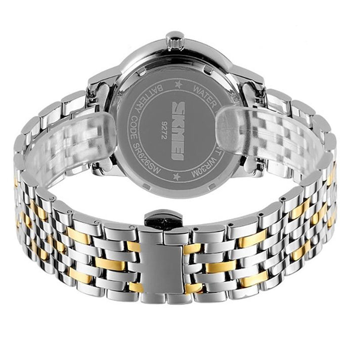 9272 Stainless Steel Buckle Strap Waterproof Quartz Watch Women
