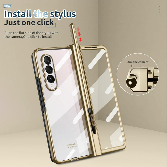 For Samsung Galaxy Z Fold4 5G Full Body Phone Case with Integrated Hinge and Pen Slot