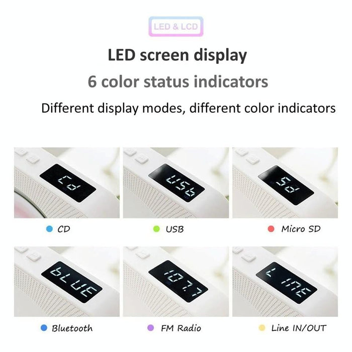 10W Portable Bluetooth Album Cd Player Player