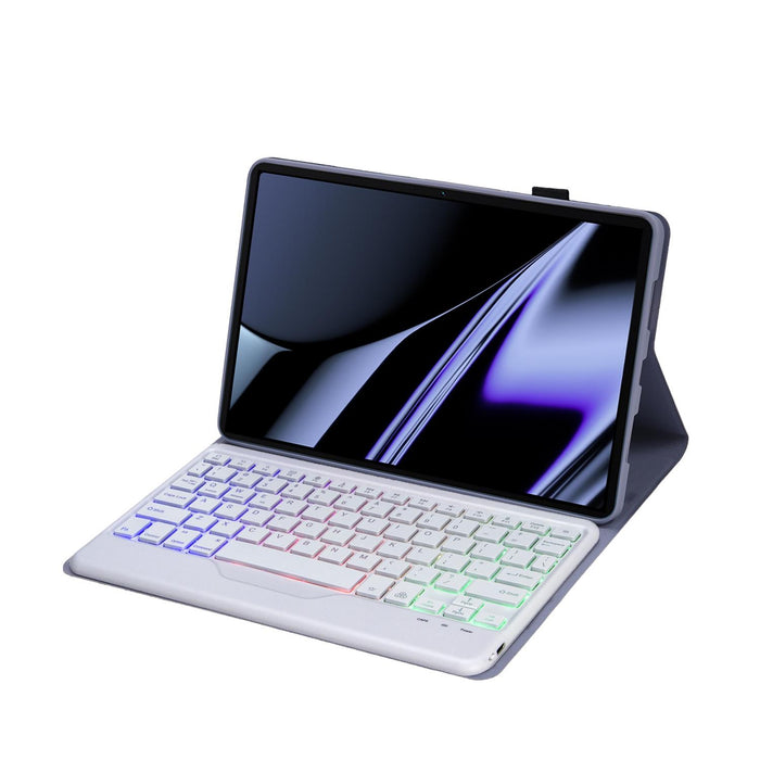 For Oppo Pad 11 Inch Lambskin Texture Ultra-Thin Bluetooth Keyboard Leather Case With Backlight