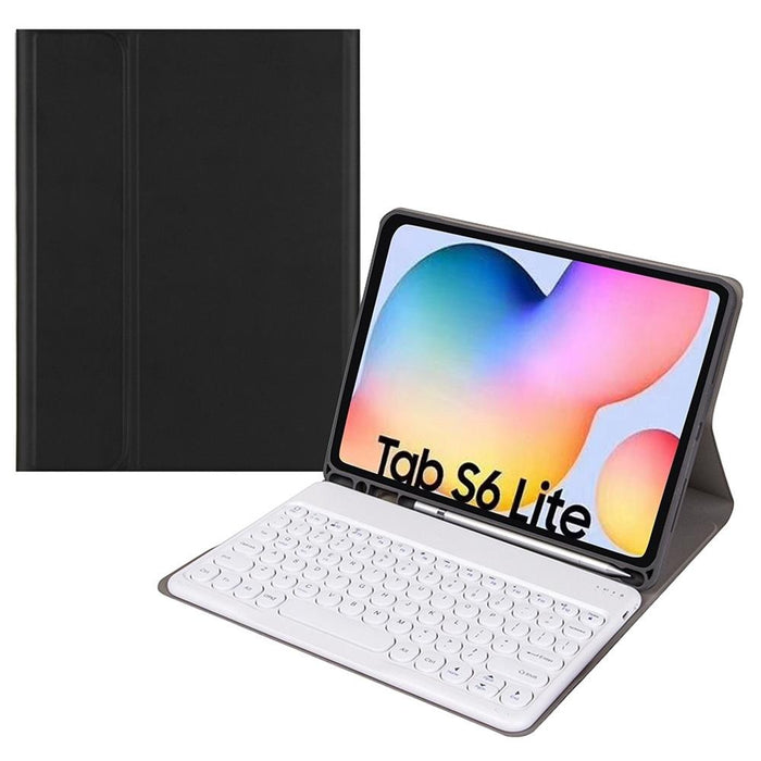 For Samsung Galaxy Tab A7 10.4 2020 Round Cap Bluetooth Keyboard Leather Case With Pen Slot Without Touchpad