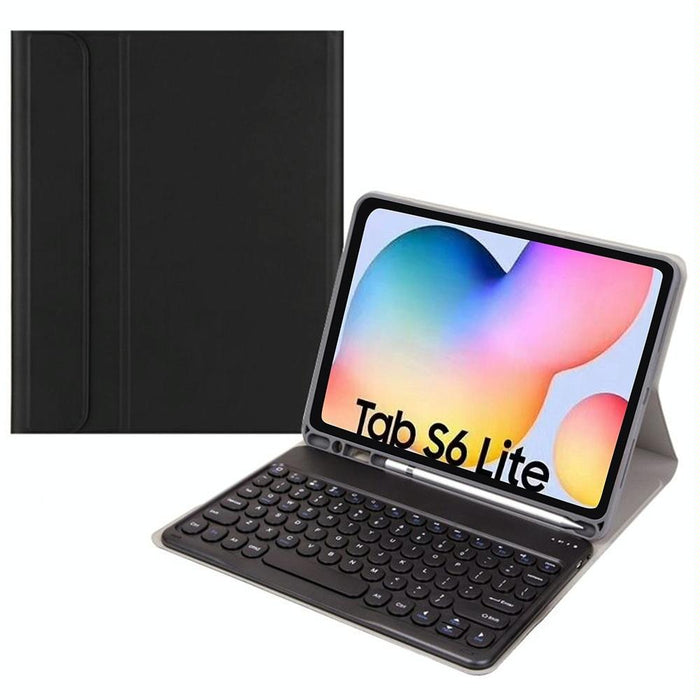 For Samsung Galaxy Tab A7 10.4 2020 Round Cap Bluetooth Keyboard Leather Case With Pen Slot Without Touchpad