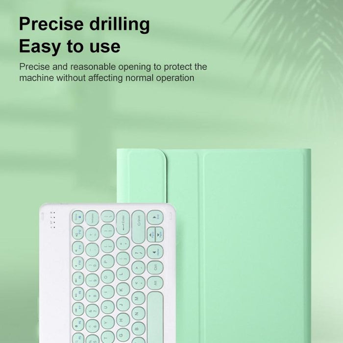 For Samsung Galaxy Tab A7 10.4 2020 Round Cap Bluetooth Keyboard Leather Case With Pen Slot Without Touchpad