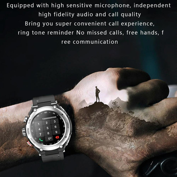 1.28 Inch Ips Touch Screen 2 In 1 Bluetooth Headset Smart Watch With Heart Rate Monitoring & Music