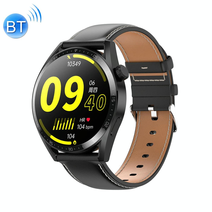 1.36 Inch Round Screen Bluetooth Smart Watch With Leather Strap