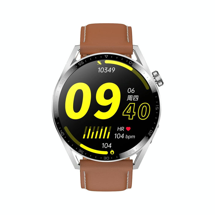 1.36 Inch Round Screen Bluetooth Smart Watch With Leather Strap