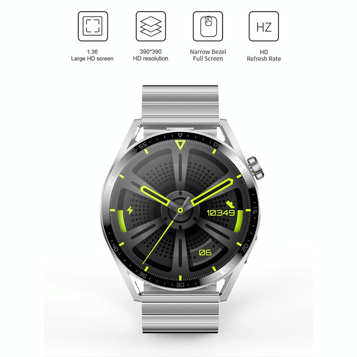 1.36 Inch Round Screen Bluetooth Smart Watch With Leather Strap