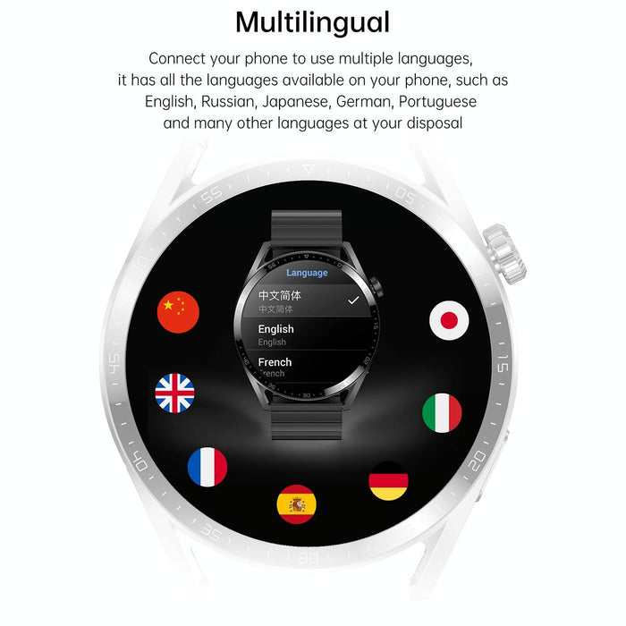 1.36 Inch Round Screen Bluetooth Smart Watch With Leather Strap