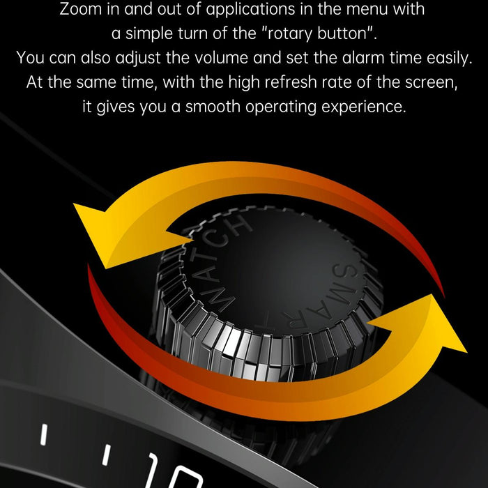 1.36 Inch Round Screen Bluetooth Smart Watch With Leather Strap