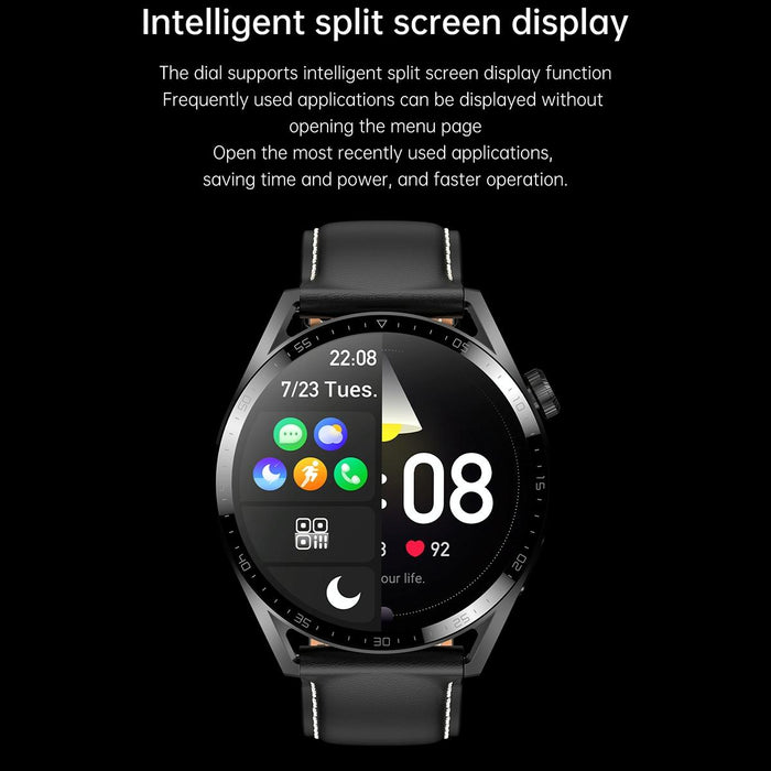 1.36 Inch Round Screen Bluetooth Smart Watch With Leather Strap