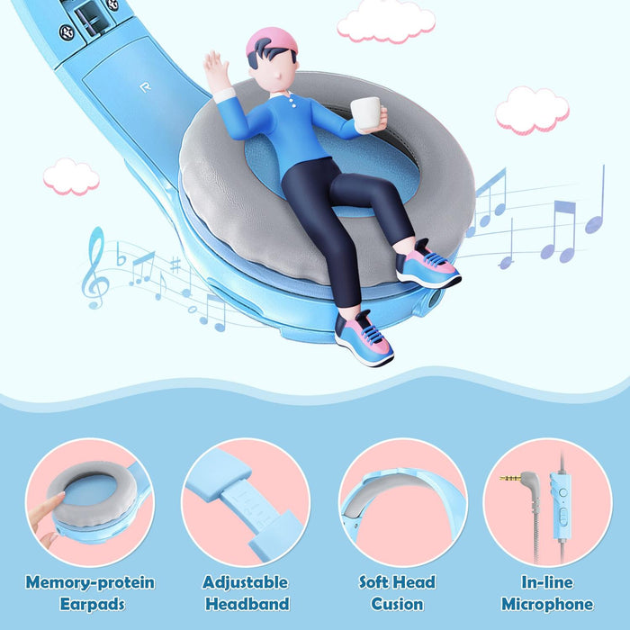 Kids Wired Over-Ear Earphone With Mic 1.5M