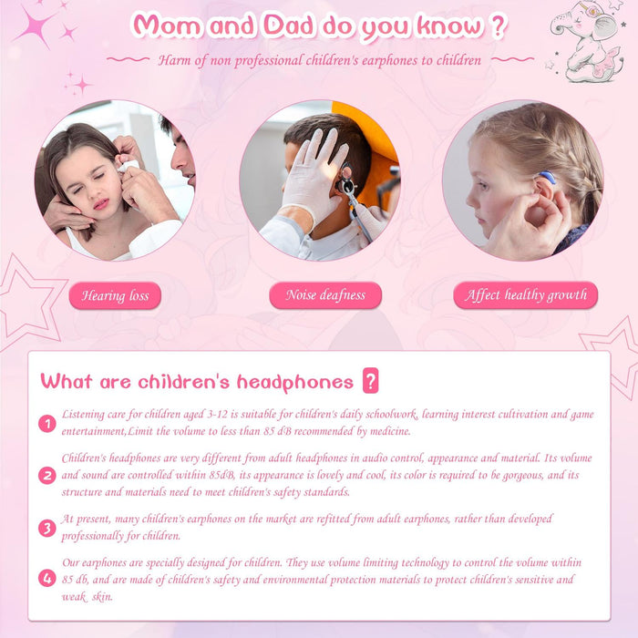 Kids Wired Over-Ear Earphone With Mic 1.5M