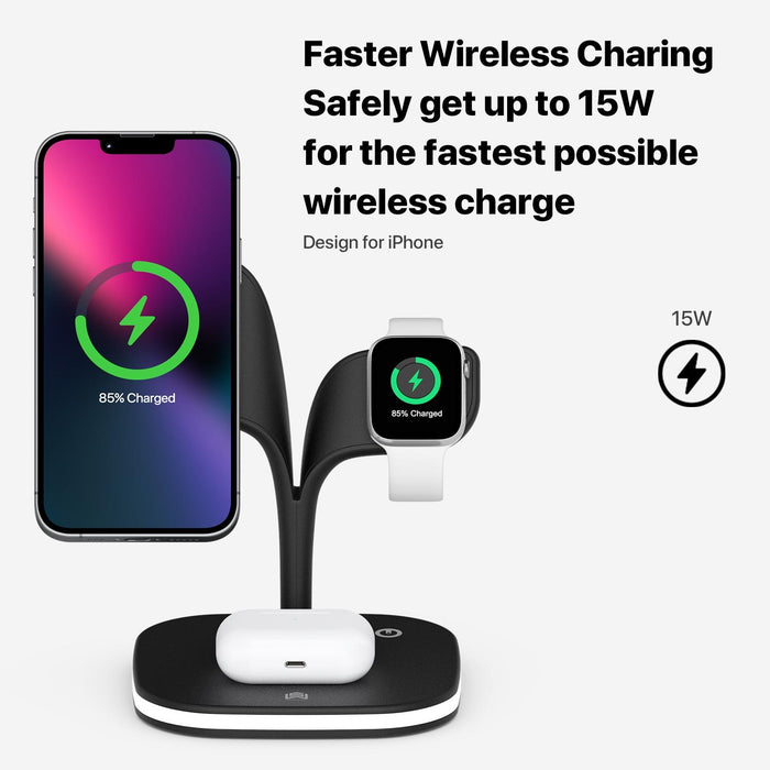 15W 5 In 1 Magnetic Wireless Charger With Stand