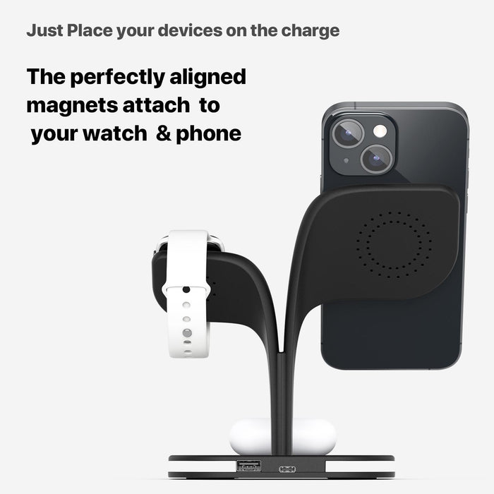15W 5 In 1 Magnetic Wireless Charger With Stand