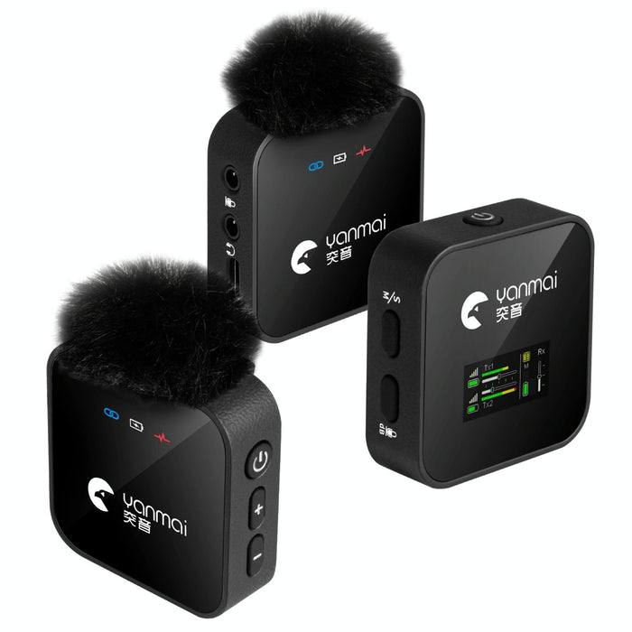 2-In-1 Wireless Lavalier Microphone With Led Display