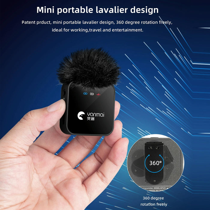 2-In-1 Wireless Lavalier Microphone With Led Display