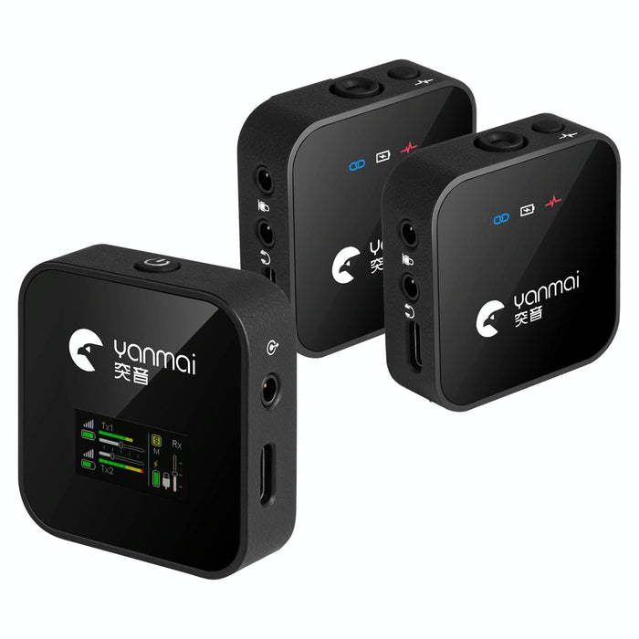 2-In-1 Wireless Lavalier Microphone With Led Display