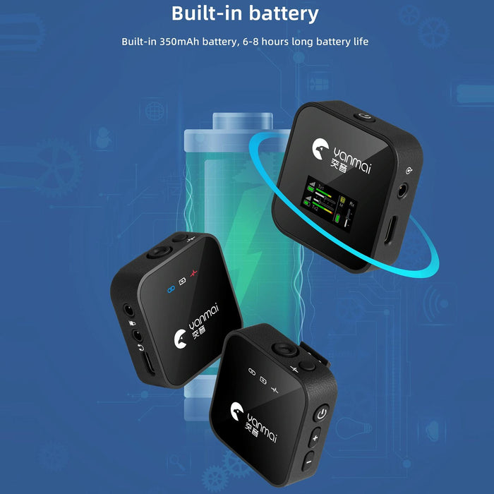 2-In-1 Wireless Lavalier Microphone With Led Display