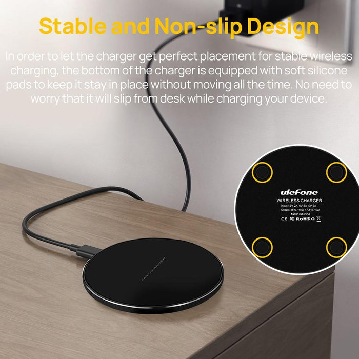 15W Fast Qi Wireless Charger Black