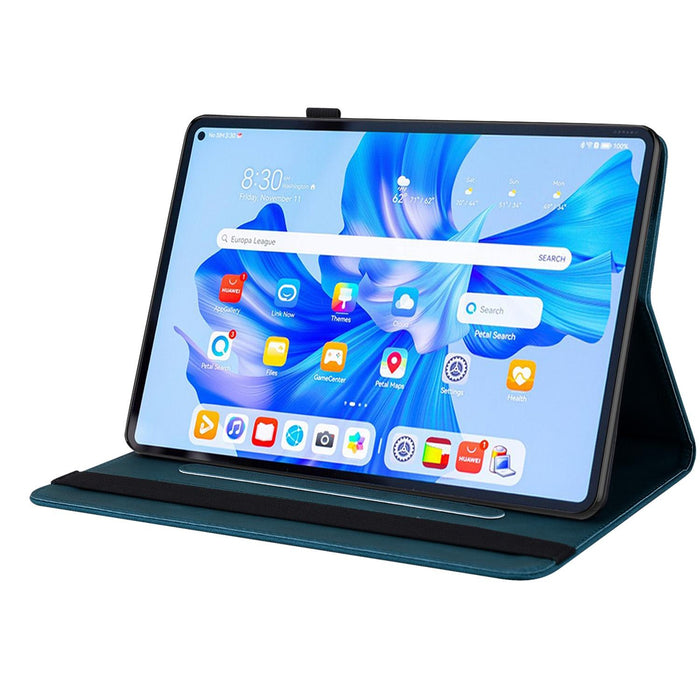 Embossed Leather Tablet Case With Butterfly Flower Design