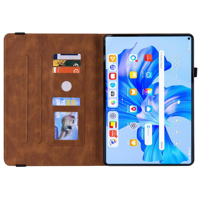 Embossed Leather Tablet Case With Butterfly Flower Design