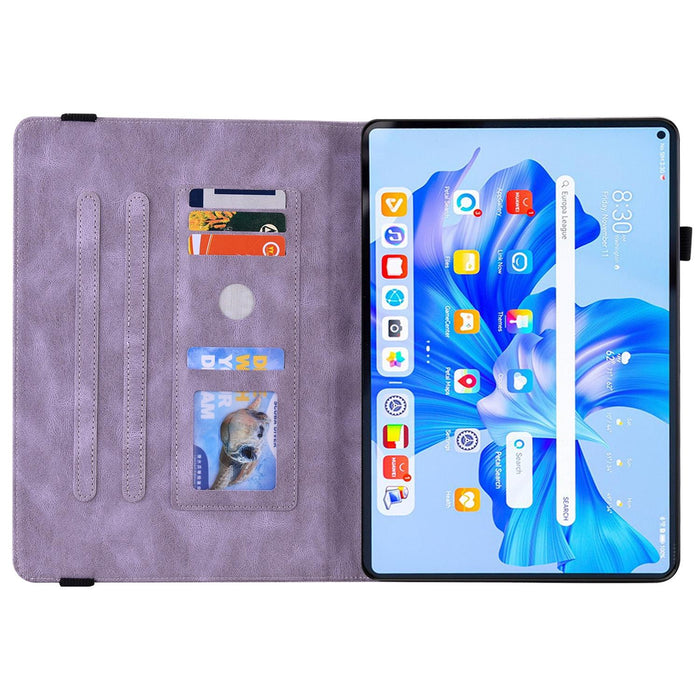 Embossed Leather Tablet Case With Butterfly Flower Design