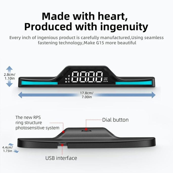 Hd Gps Head Up Display With Ambient Light