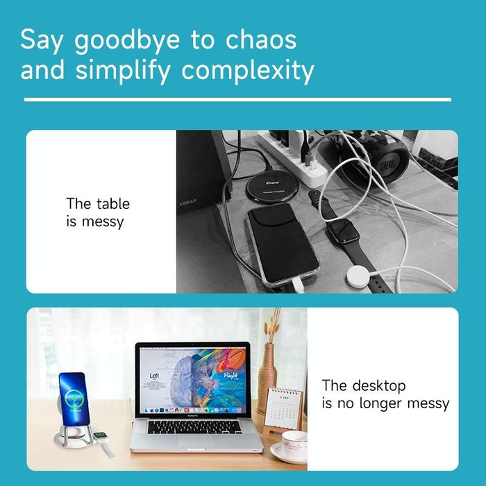 15W 3 In 1 Transparent Magnetic Wireless Charger